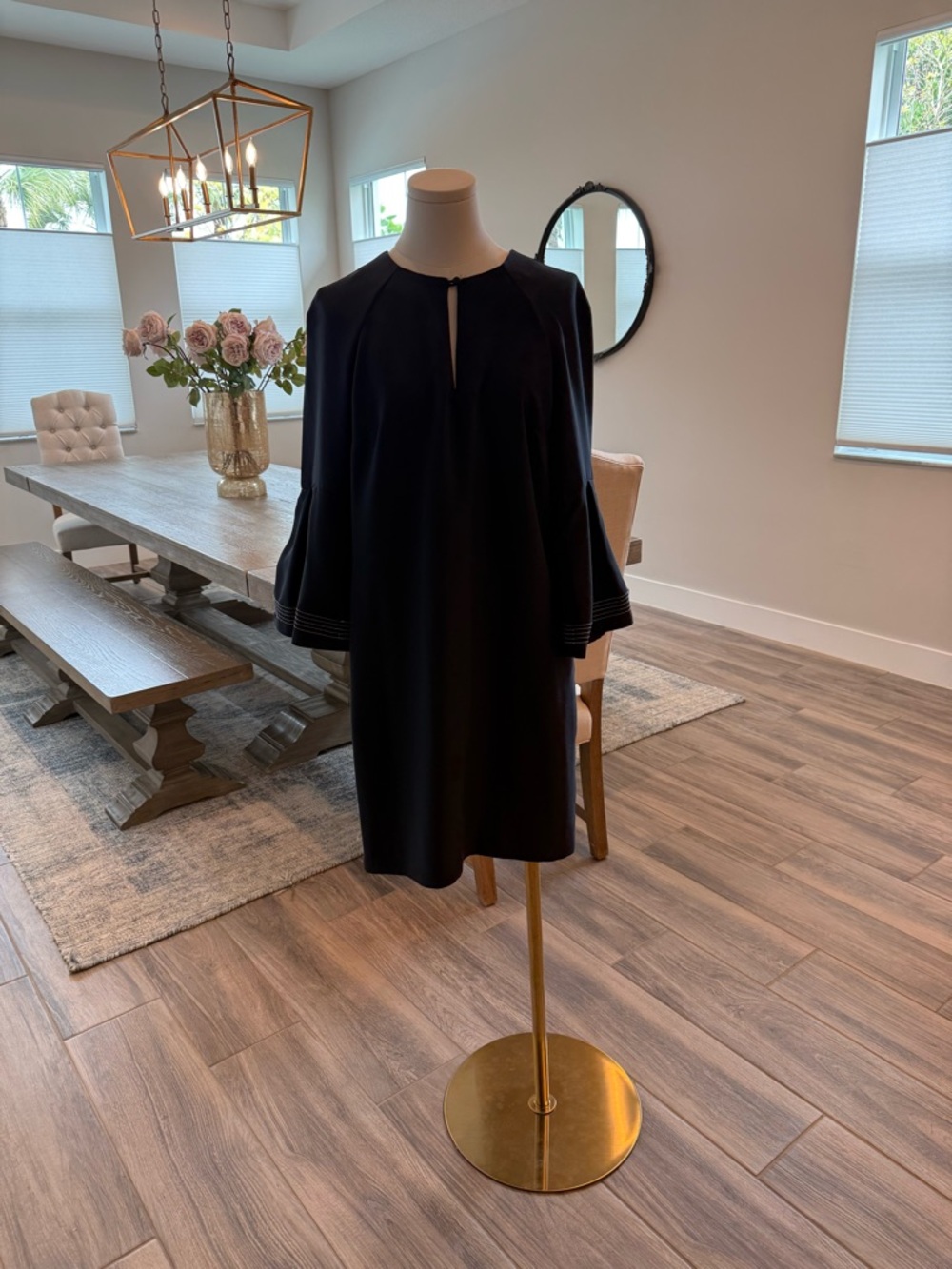 Banana Republic Navy Dress with Bell/Flare Sleeves (like new!)